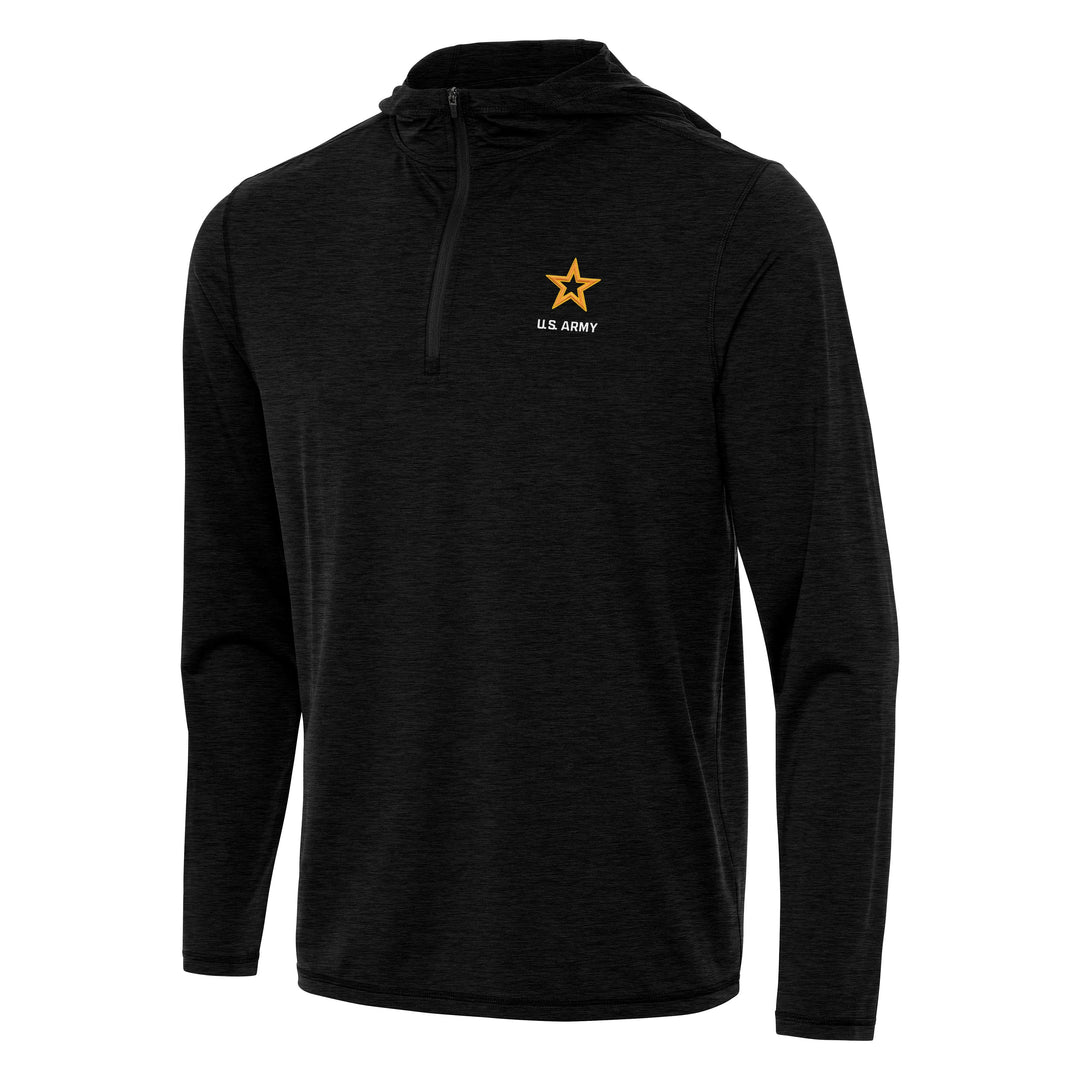 U.S. Army Men's Tidy 1/4 Zip Pullover Hood (Black Heather)*