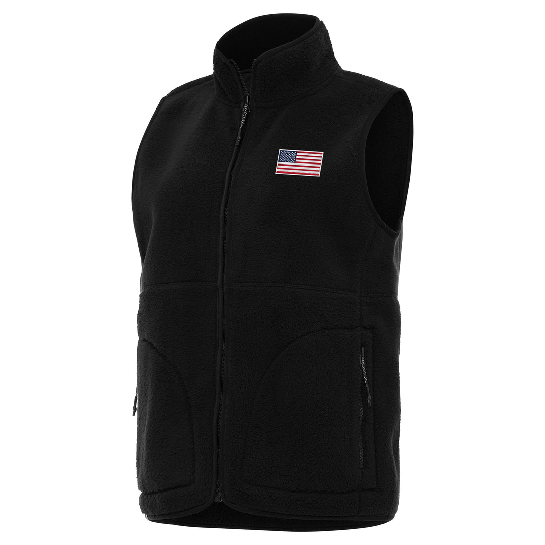 American Flag Women's Nostalgic Full Zip Vest (Black)*