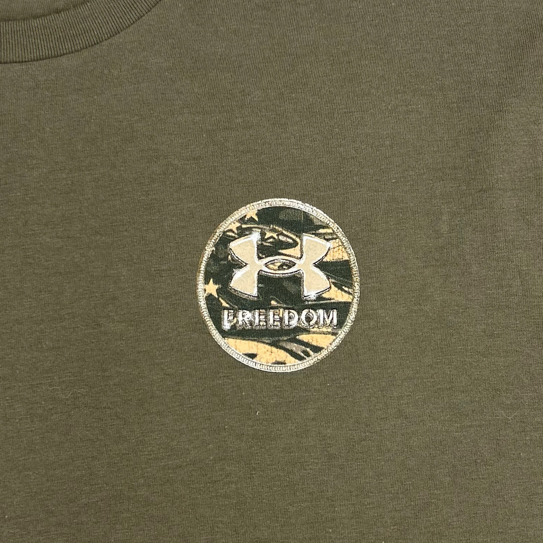 Army Under Armour Freedom By Land Skull T-Shirt (OD Green)