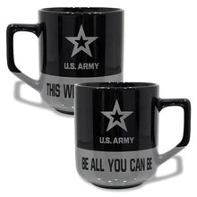 Load image into Gallery viewer, Army Star 20oz Color Block Ceramic Mug (Black/Grey)
