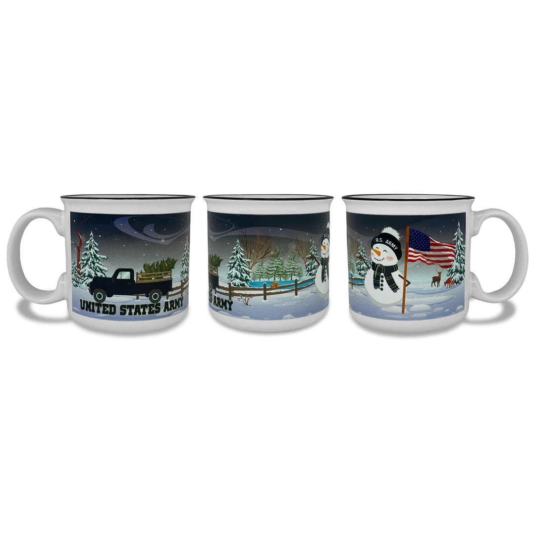 Army Winter Scene 15oz Sublimated Campfire Mug (White)