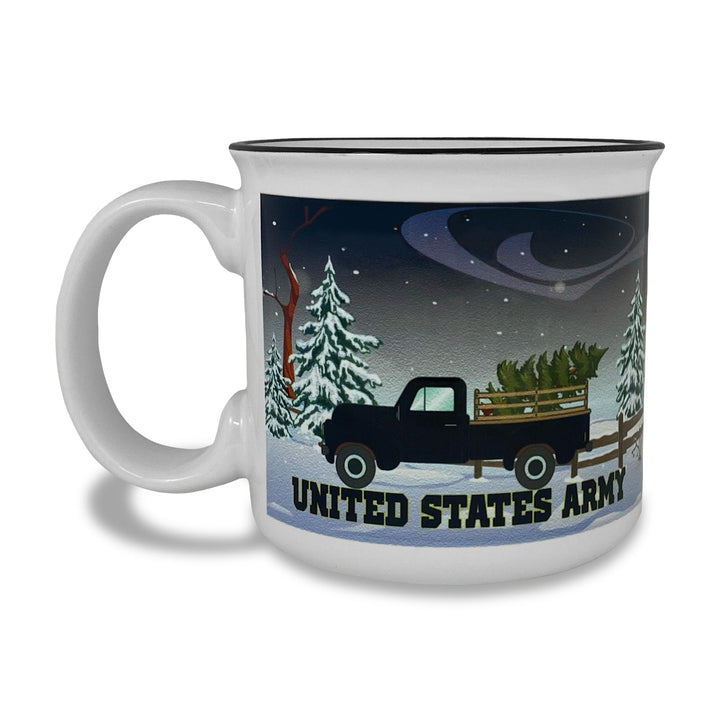 Army Winter Scene 15oz Sublimated Campfire Mug (White)