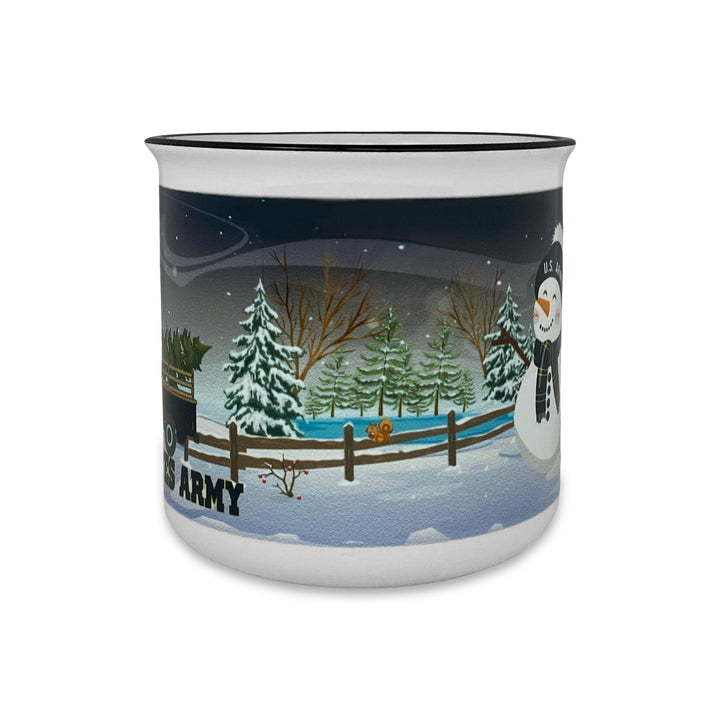 Army Winter Scene 15oz Sublimated Campfire Mug (White)