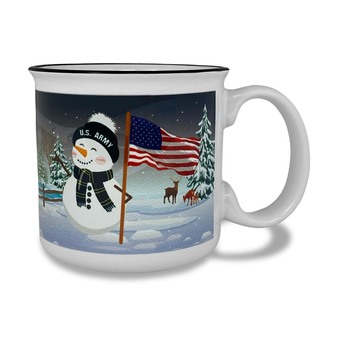 Army Winter Scene 15oz Sublimated Campfire Mug (White)