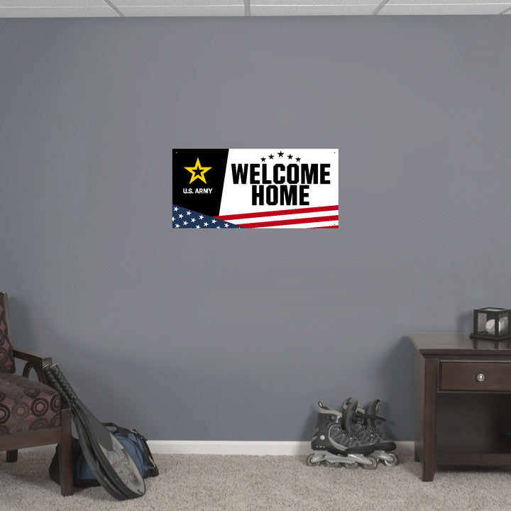 US Army Welcome Home Arched Stars Banner