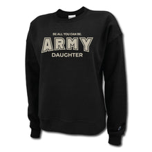 Load image into Gallery viewer, Army Champion Daughter Ladies Crewneck (Black)
