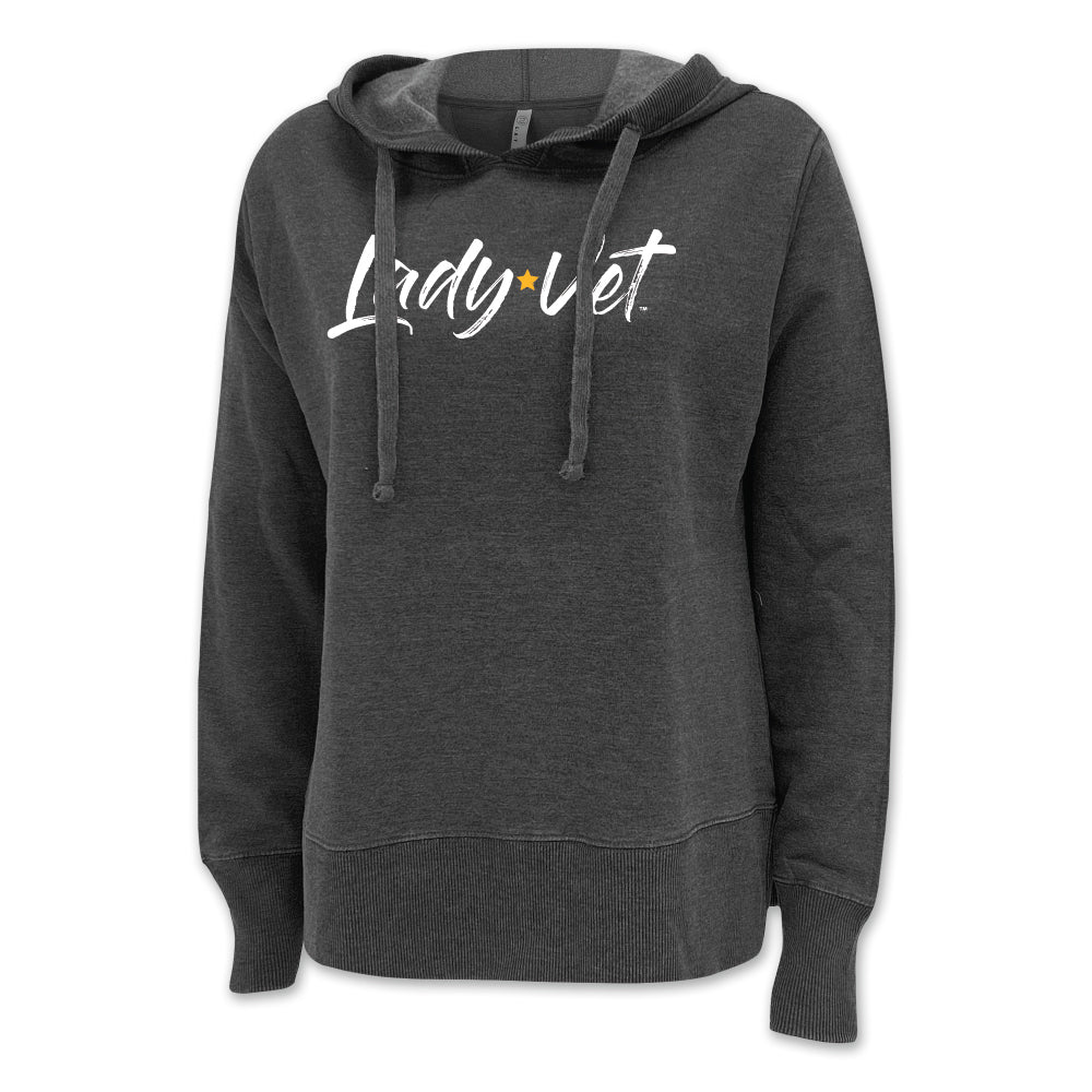 Pick Your Design Army Ladies Hooded Sweatshirt (Washed Black)