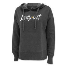 Load image into Gallery viewer, Pick Your Design Army Ladies Hooded Sweatshirt (Washed Black)