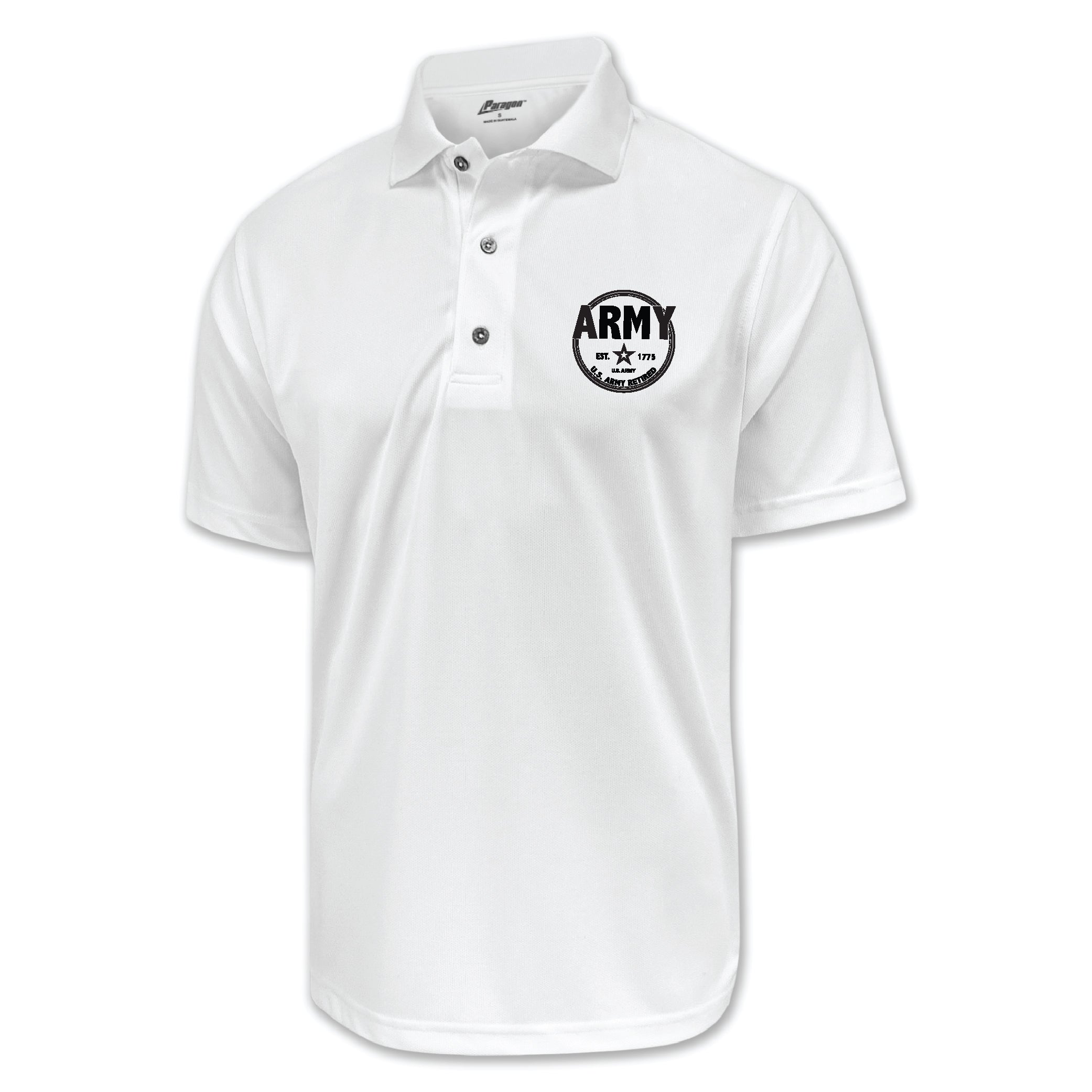 Pick Your Design Army Performance Polo (White)