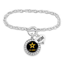 Load image into Gallery viewer, Army Star Crystal Mom Bracelet