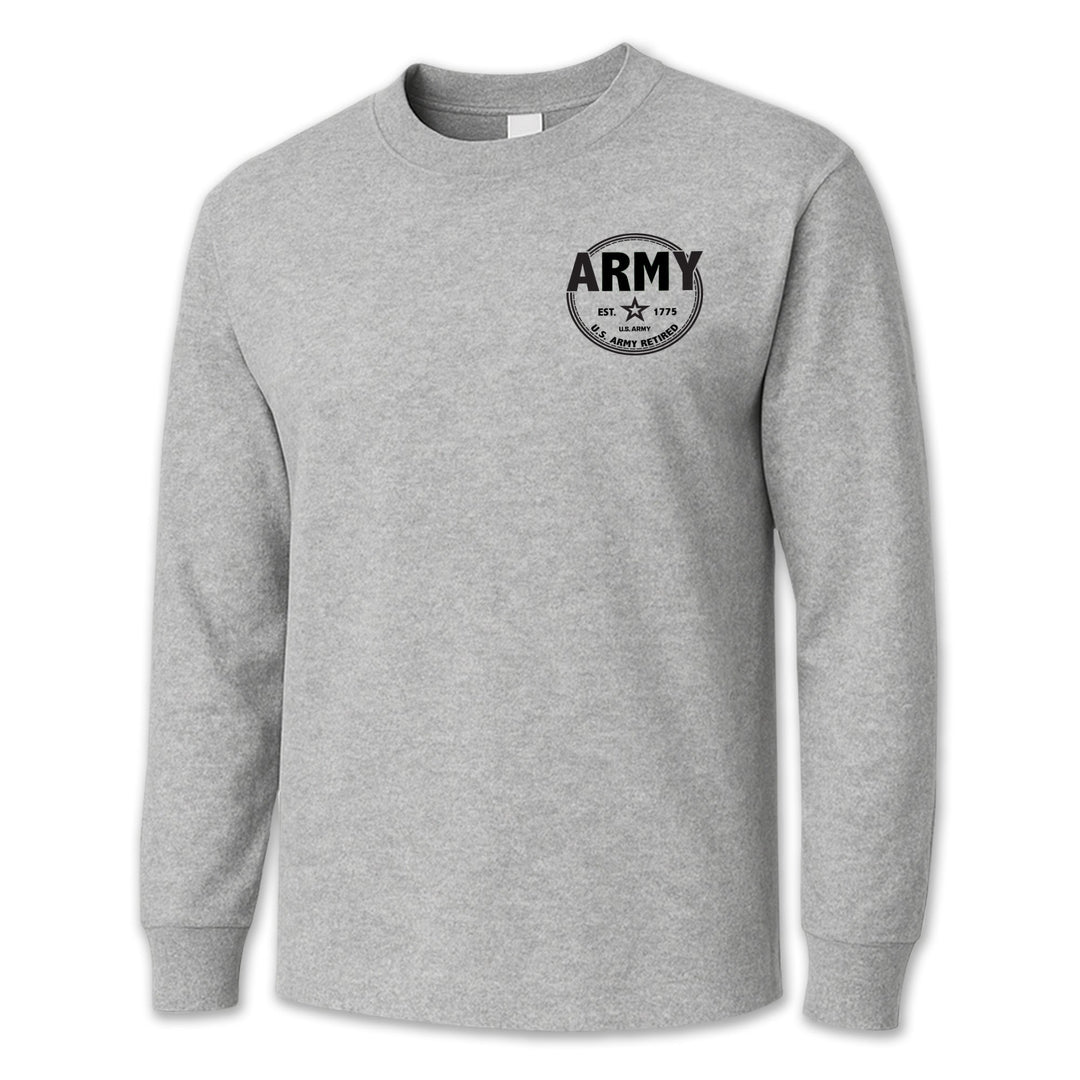 Army Retired Left Chest Long Sleeve T-Shirt