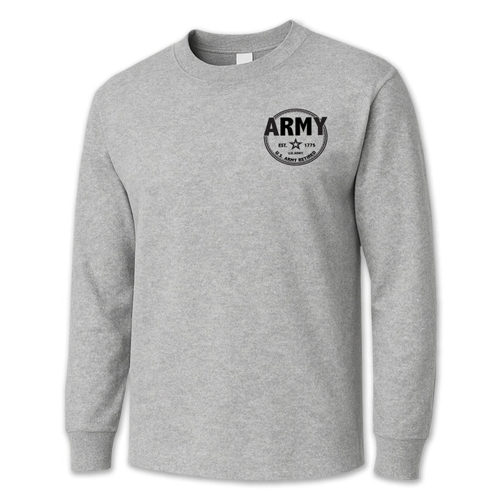 Army Retired Left Chest Long Sleeve T-Shirt