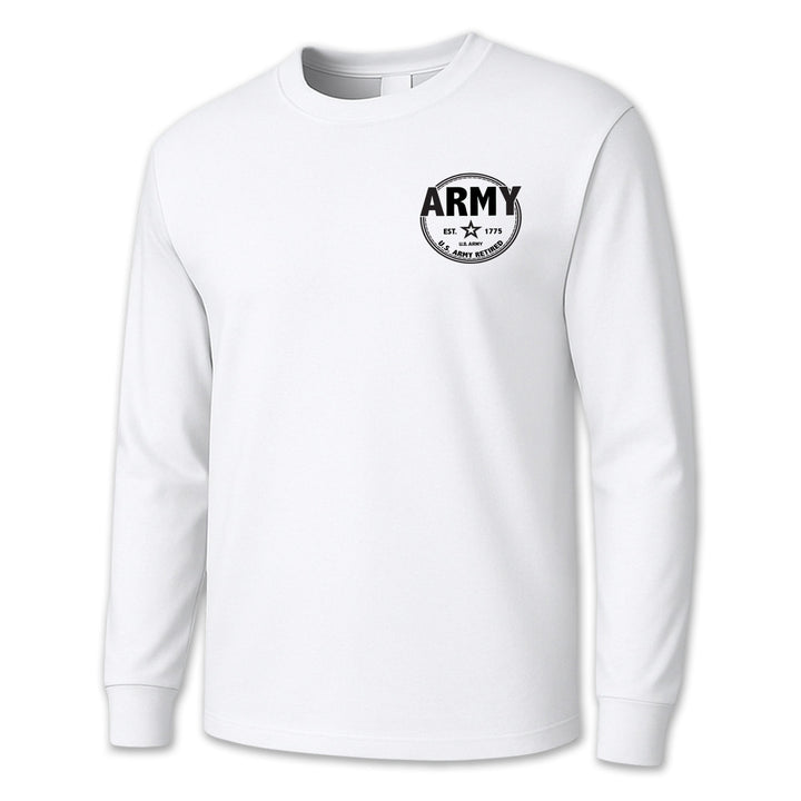 Army Retired Left Chest Long Sleeve T-Shirt