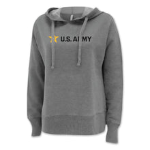 Load image into Gallery viewer, Pick Your Design Army Ladies Hooded Sweatshirt (Washed Grey)