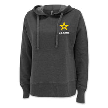 Load image into Gallery viewer, Pick Your Design Army Ladies Hooded Sweatshirt (Washed Black)