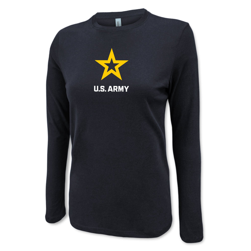 Army Star Ladies Center Chest Long Sleeve