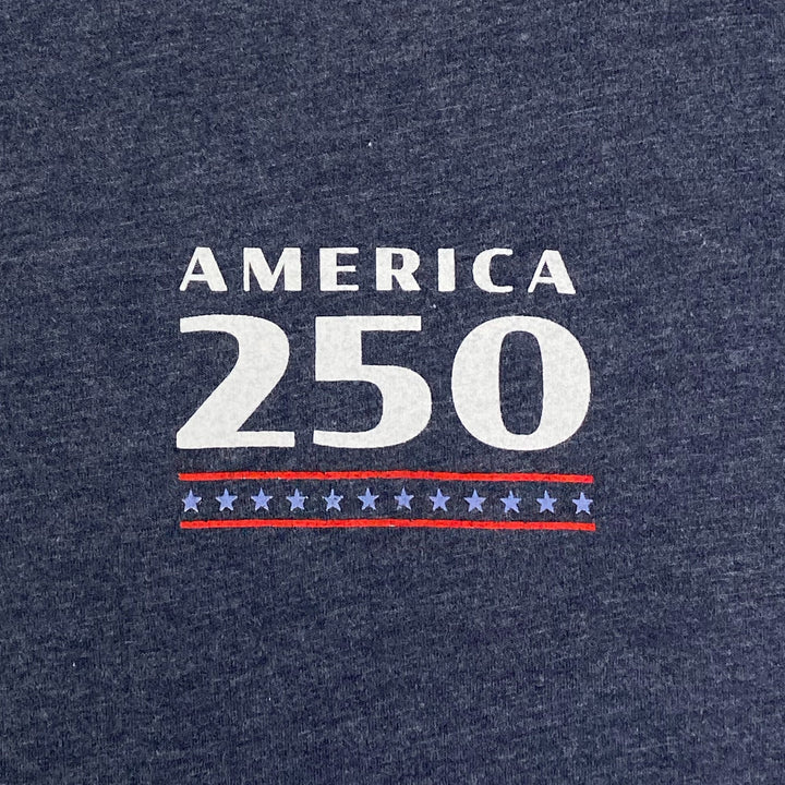 America's 250th Years of Freedom Flag Long Sleeve T-Shirt (Vintage Navy)