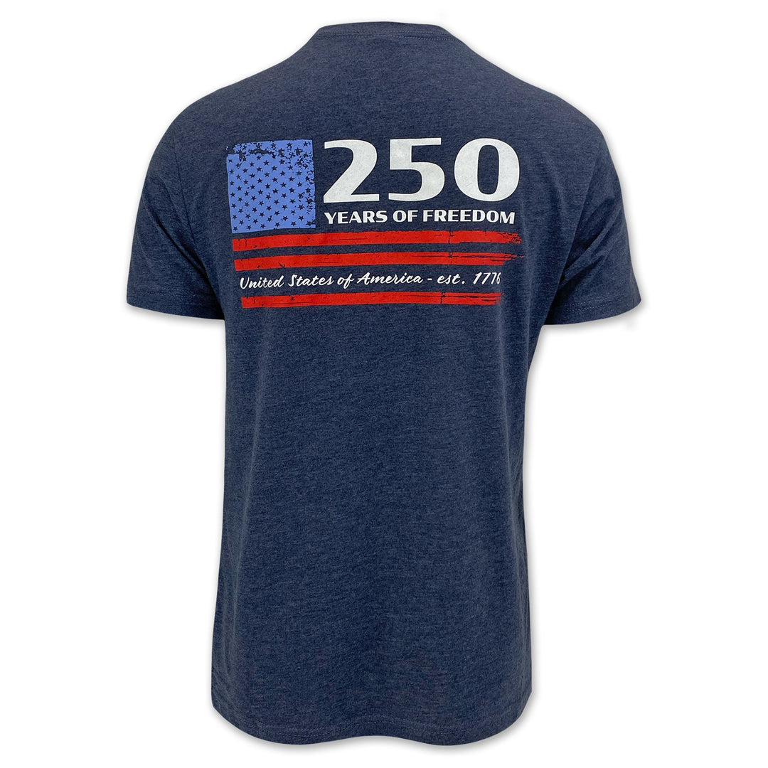 America's 250th Years of Freedom Flag T-Shirt (Vintage Navy)