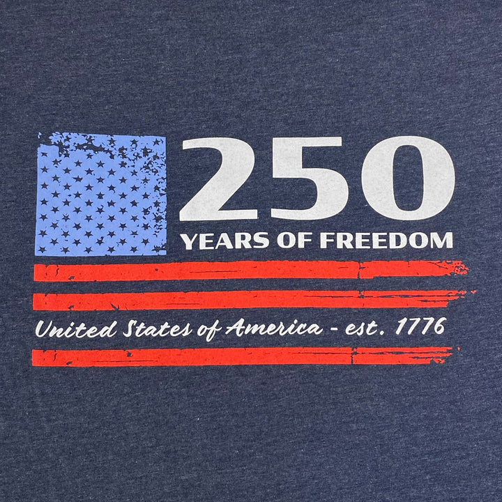 America's 250th Years of Freedom Flag T-Shirt (Vintage Navy)
