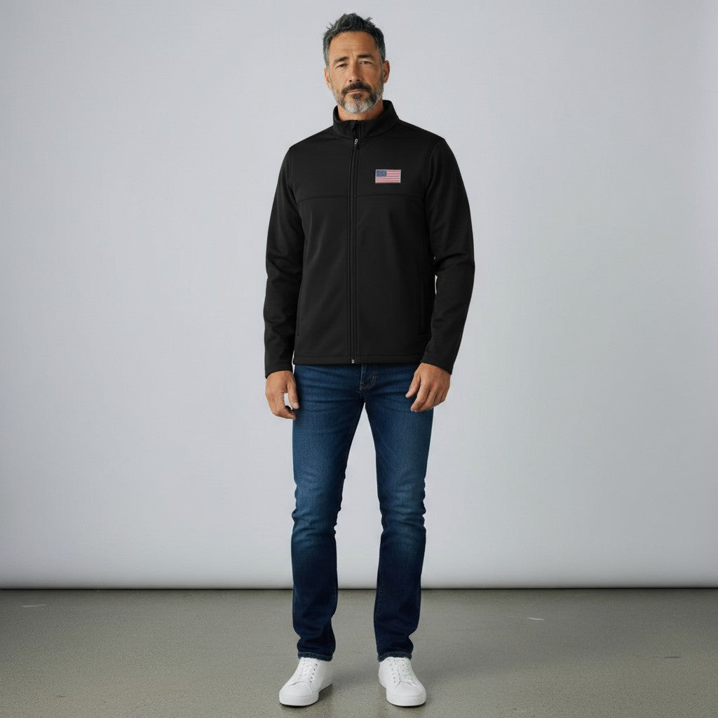 American Flag Men's Links 2 Golf Jacket (Black)*