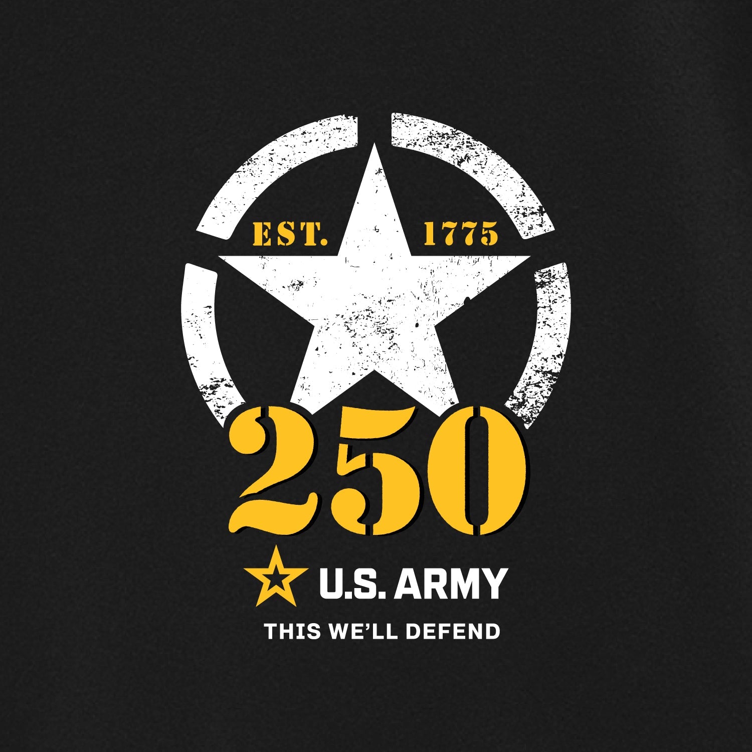 Army 250th Anniversary 1/4 Zip (Black)