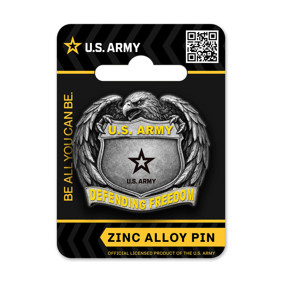 Army Eagle Embrace Defending Freedom Pin