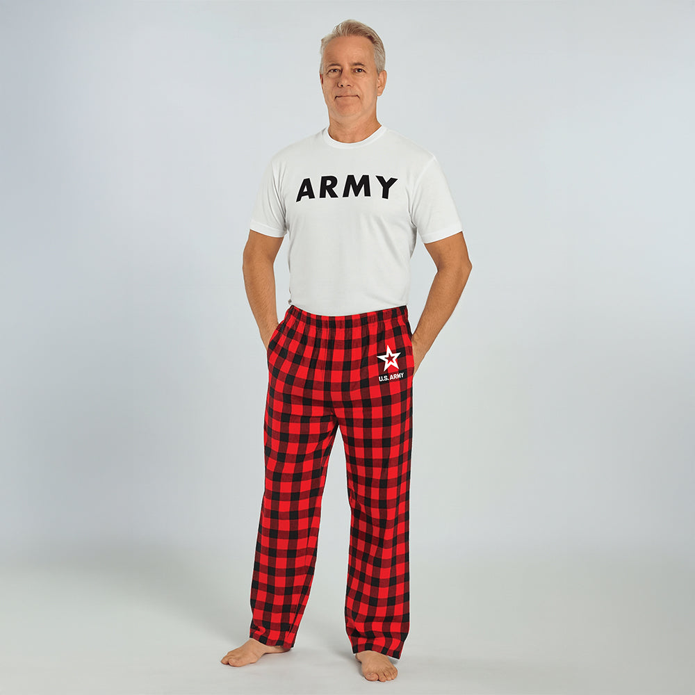 Army Star Holiday Flannel Pants