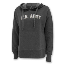 Load image into Gallery viewer, Army Ladies Distressed Arch Hood (Washed Black)