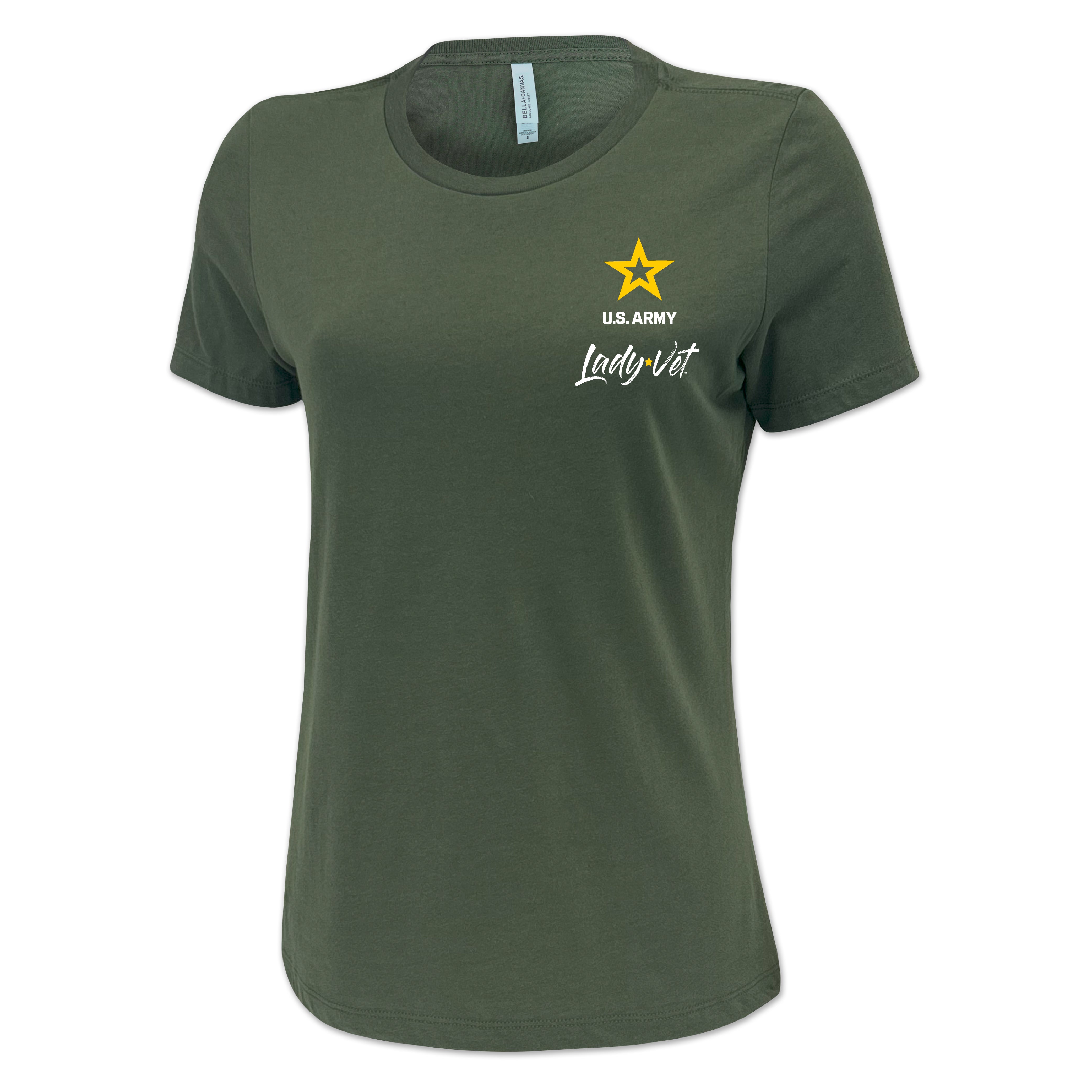 Army Lady Vet Left Chest Ladies T-Shirt