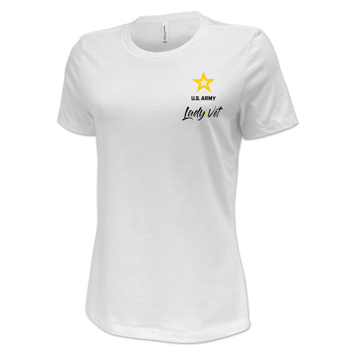Army Lady Vet Left Chest Ladies T-Shirt
