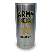 Load image into Gallery viewer, Army Mom Stainless Steel Tumbler (Silver)