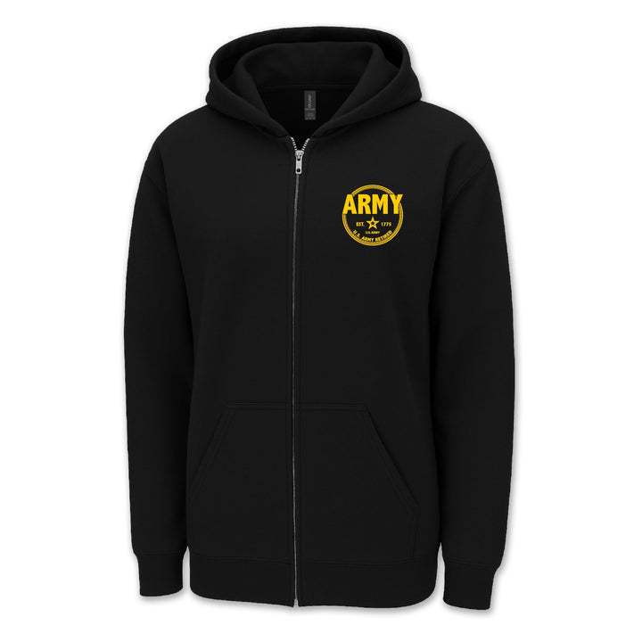 Army Retired Left Chest Full-Zip Hood