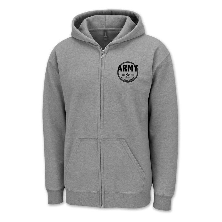 Army Retired Left Chest Full-Zip Hood