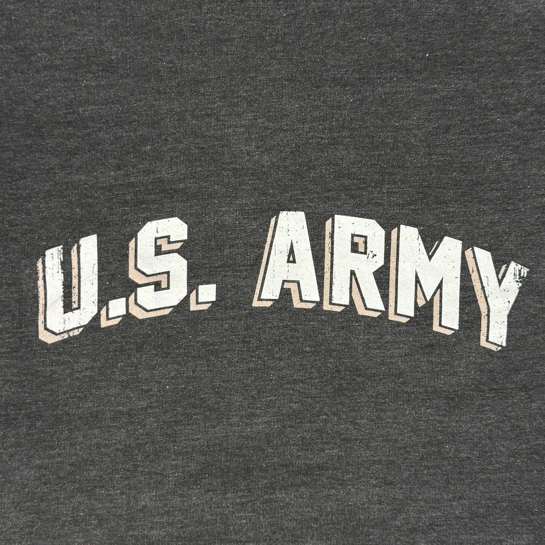 Army Ladies Distressed Arch T-Shirt (Washed Black)