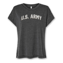 Load image into Gallery viewer, Army Ladies Distressed Arch T-Shirt (Washed Black)