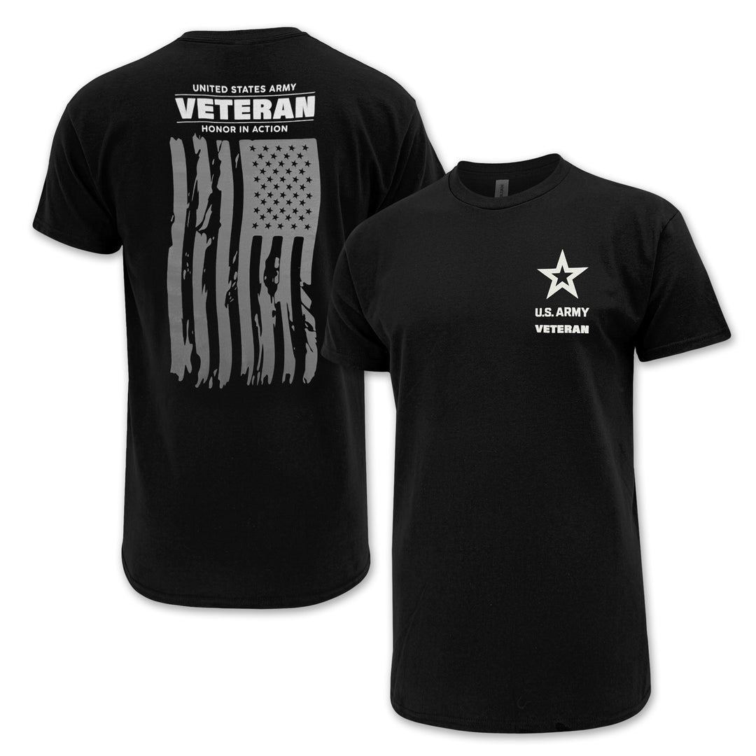 Army Veteran Flag T-Shirt (Black)