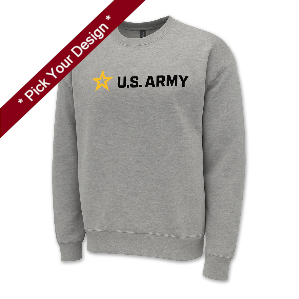 Pick Your Design Army Crewneck Sweatshirt (Grey)