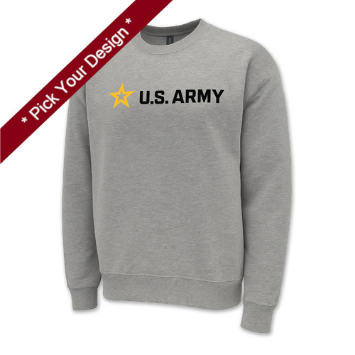 Pick Your Design Army Crewneck Sweatshirt (Grey)