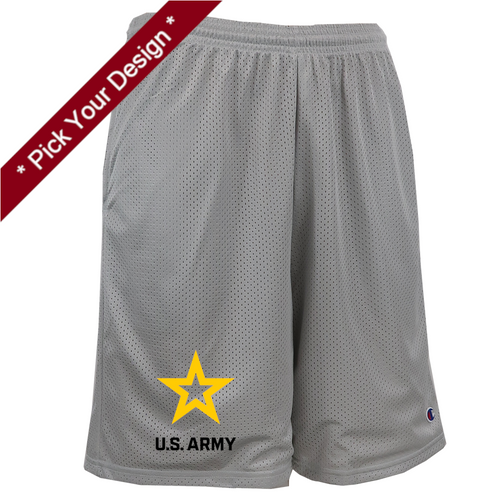 Pick Your Design Army Mesh Shorts (Grey)