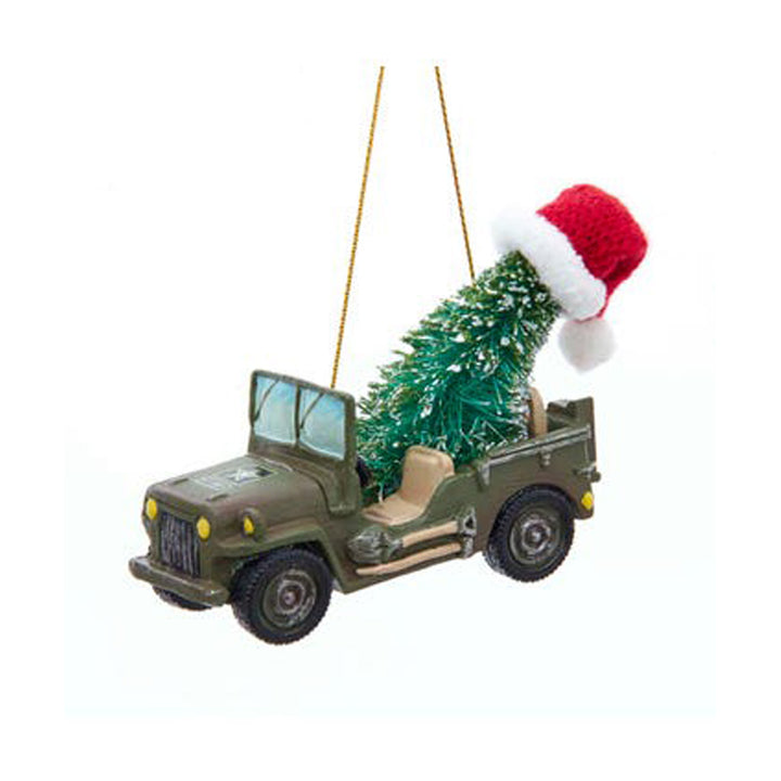 Army Vehicle With Christmas Tree Ornament
