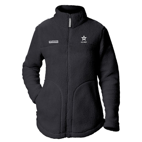 Army Star Columbia Women's West Bend Full Zip Fleece Jacket (Black)*