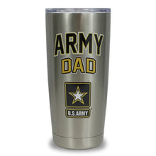 Load image into Gallery viewer, Army Dad Stainless Steel Tumbler (Silver)