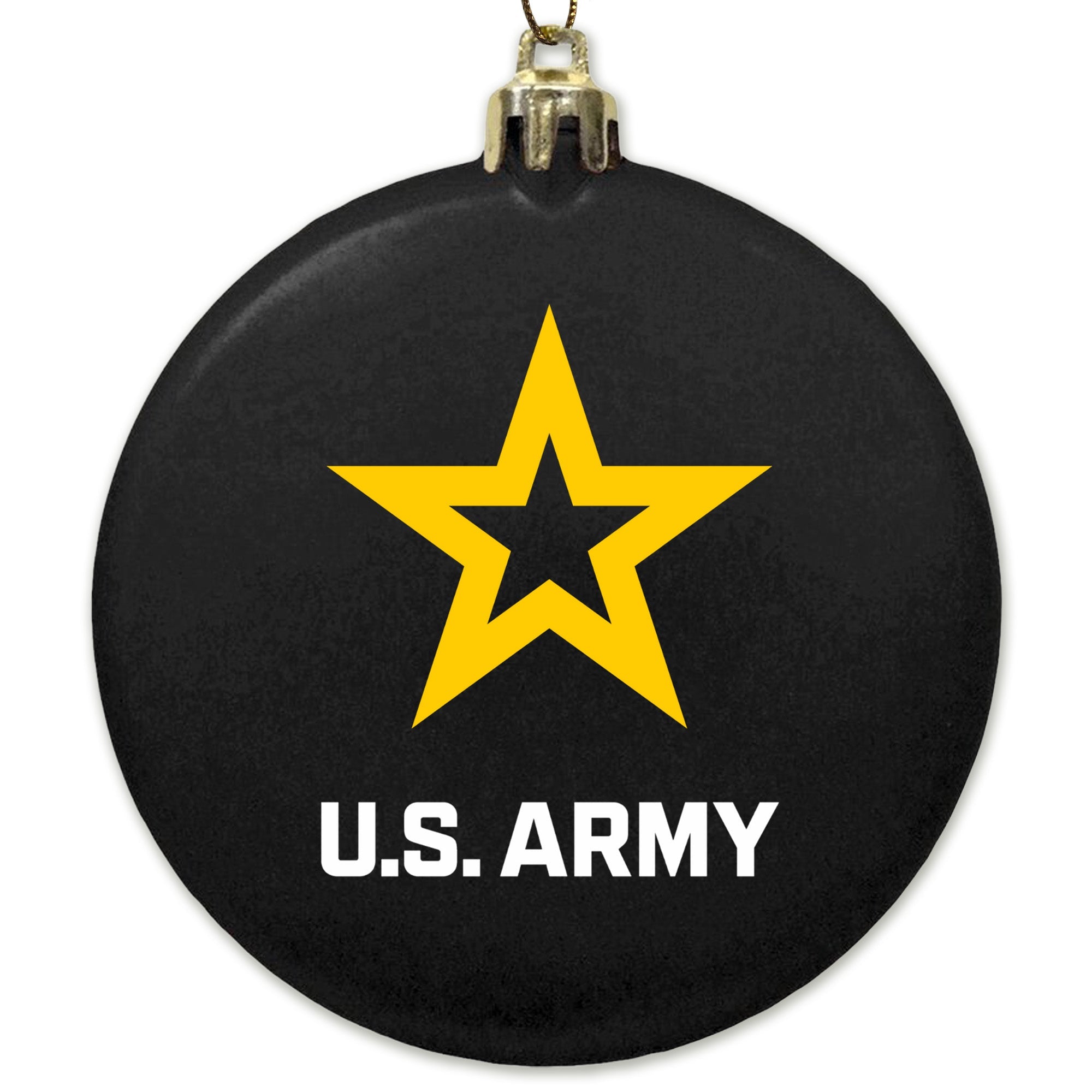 Army 2025 Star 3" Satin Finish Flat Shatterproof Ornament (Black)