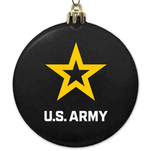 Load image into Gallery viewer, Army 2025 Star 3&quot; Satin Finish Flat Shatterproof Ornament (Black)