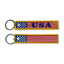 Load image into Gallery viewer, USA Double Sided Embroidered Key Chain