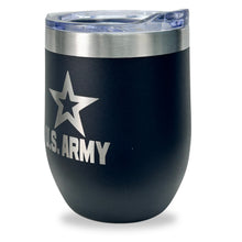 Load image into Gallery viewer, Army Star Stainless Steel Laser Etched 16oz Cooler (Black)