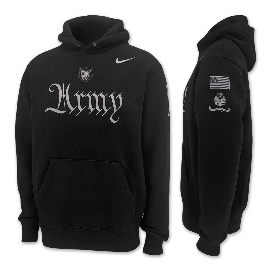 Army Nike 2025 Rivalry Script Club Fleece Hood (Black)