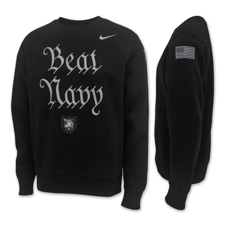 Army Nike 2025 Rivalry Beat Navy Club Fleece Crewneck (Black)