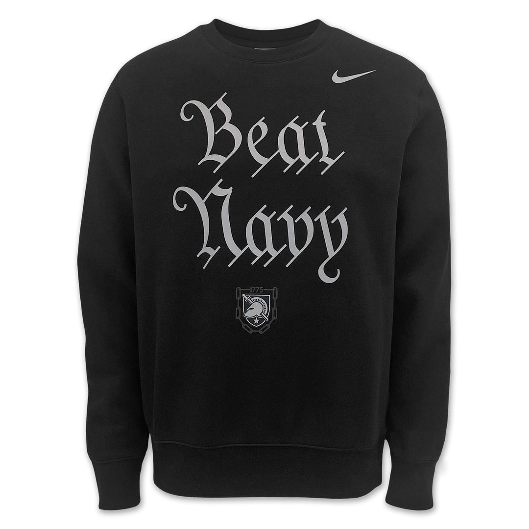 Army Nike 2025 Rivalry Beat Navy Club Fleece Crewneck (Black)