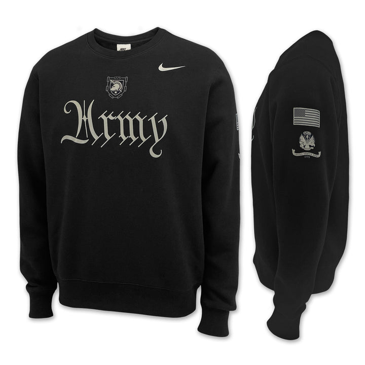 Army Nike 2025 Rivalry Script Club Fleece Crewneck (Black)